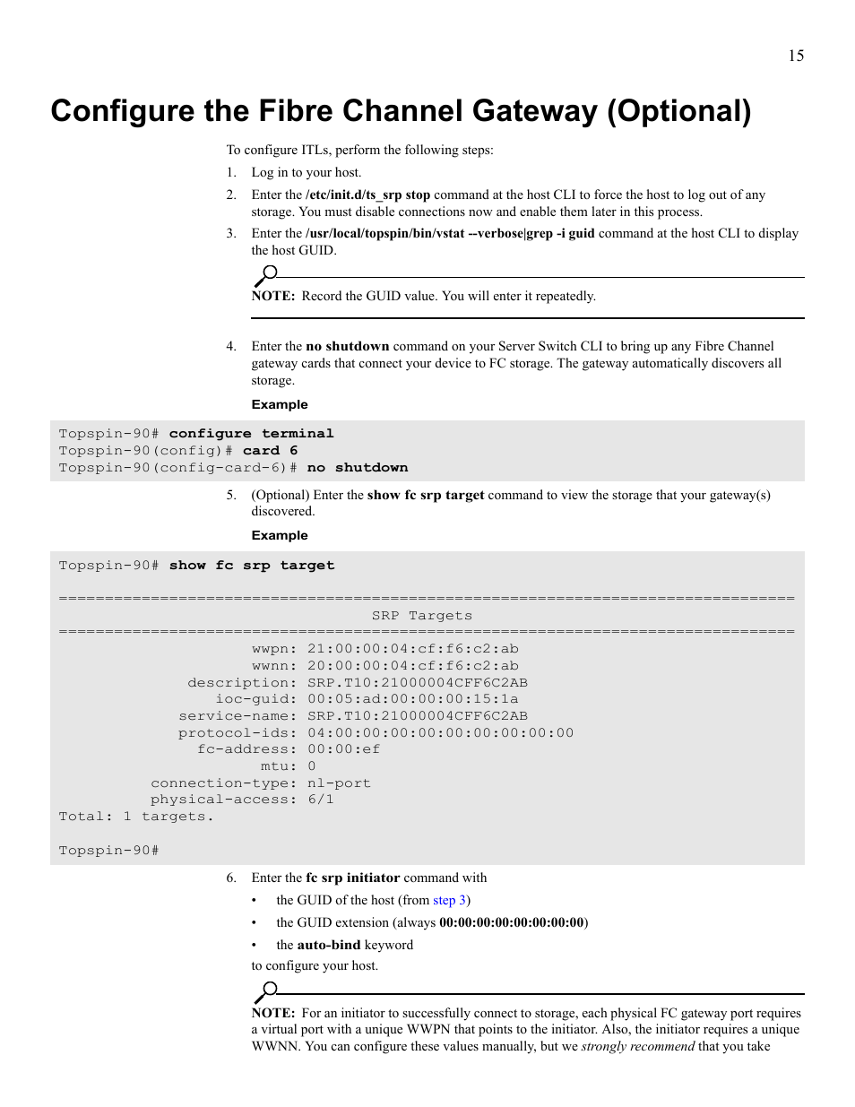 Configure the fibre channel gateway (optional) | Cisco TOPSPIN SFS 3001 User Manual | Page 23 / 30