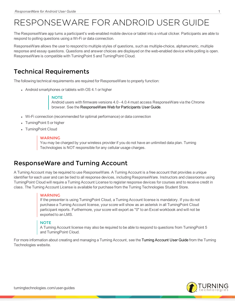 Turning Technologies ResponseWare User Manual | 10 pages