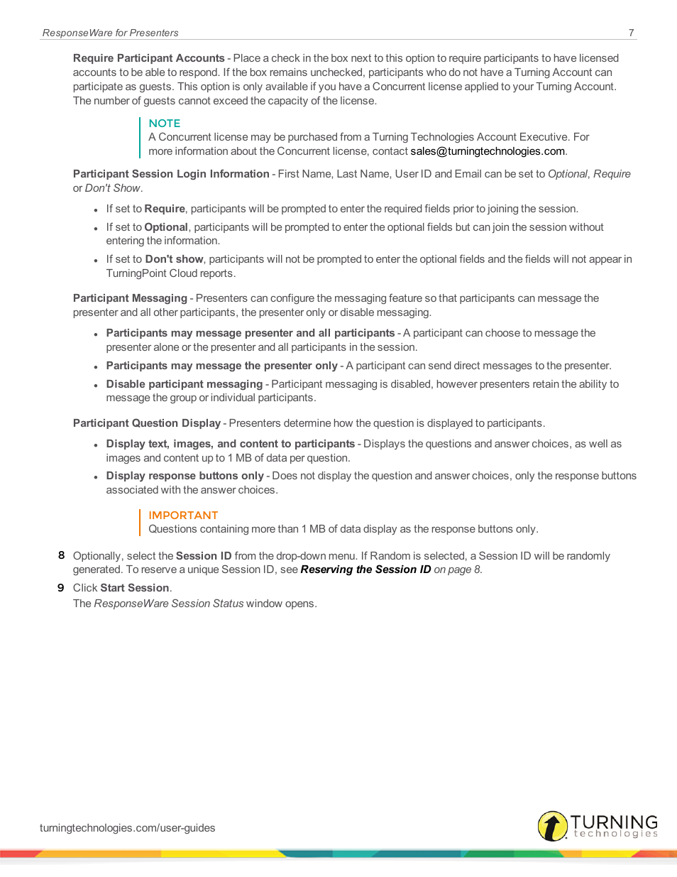 Turning Technologies ResponseWare User Manual | Page 7 / 12