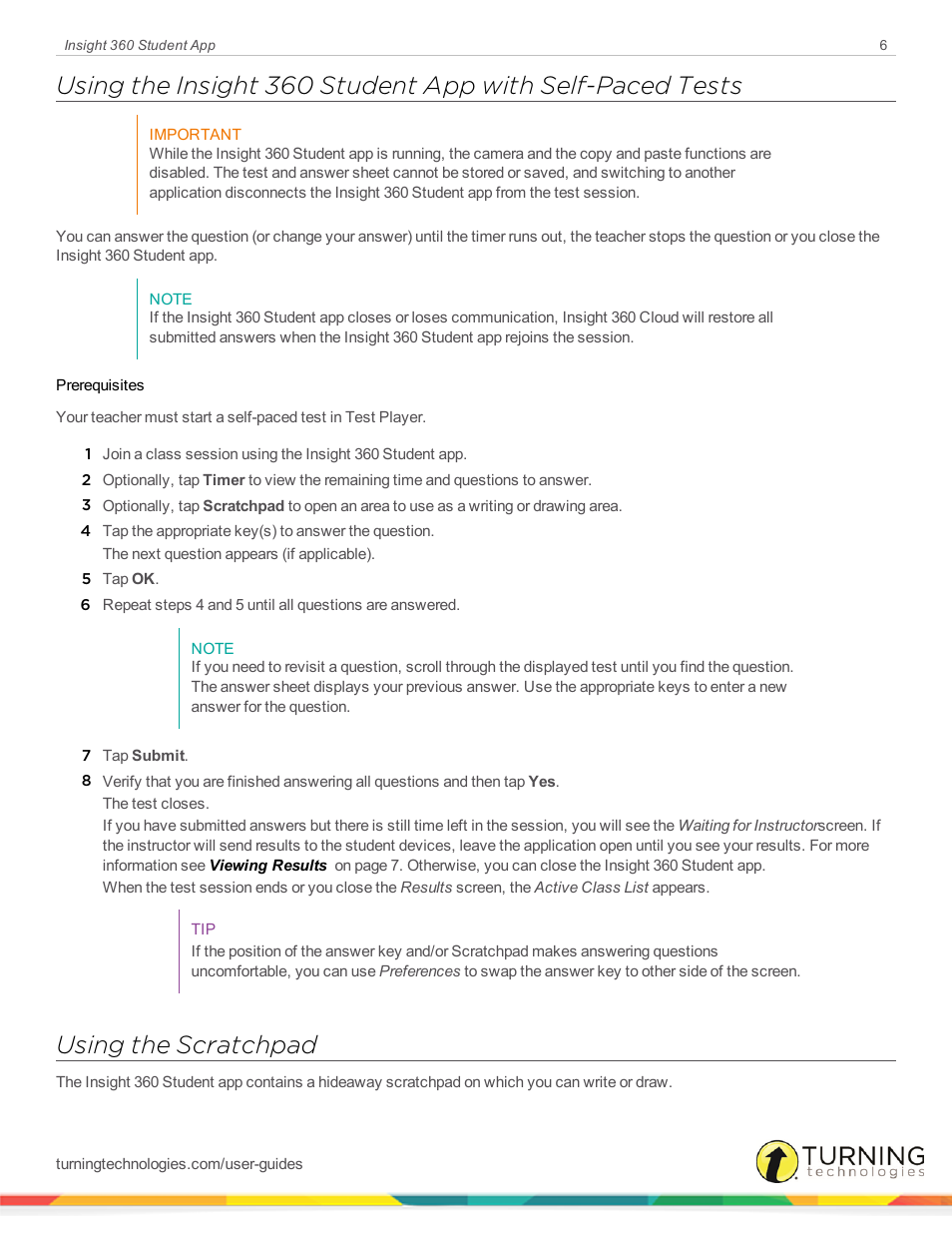 Using the scratchpad | Turning Technologies iOS Student App User Manual | Page 6 / 9