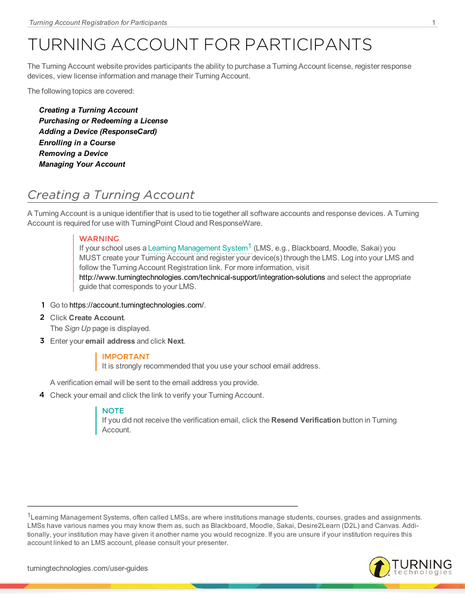 Turning Technologies Participants User Manual | 6 pages