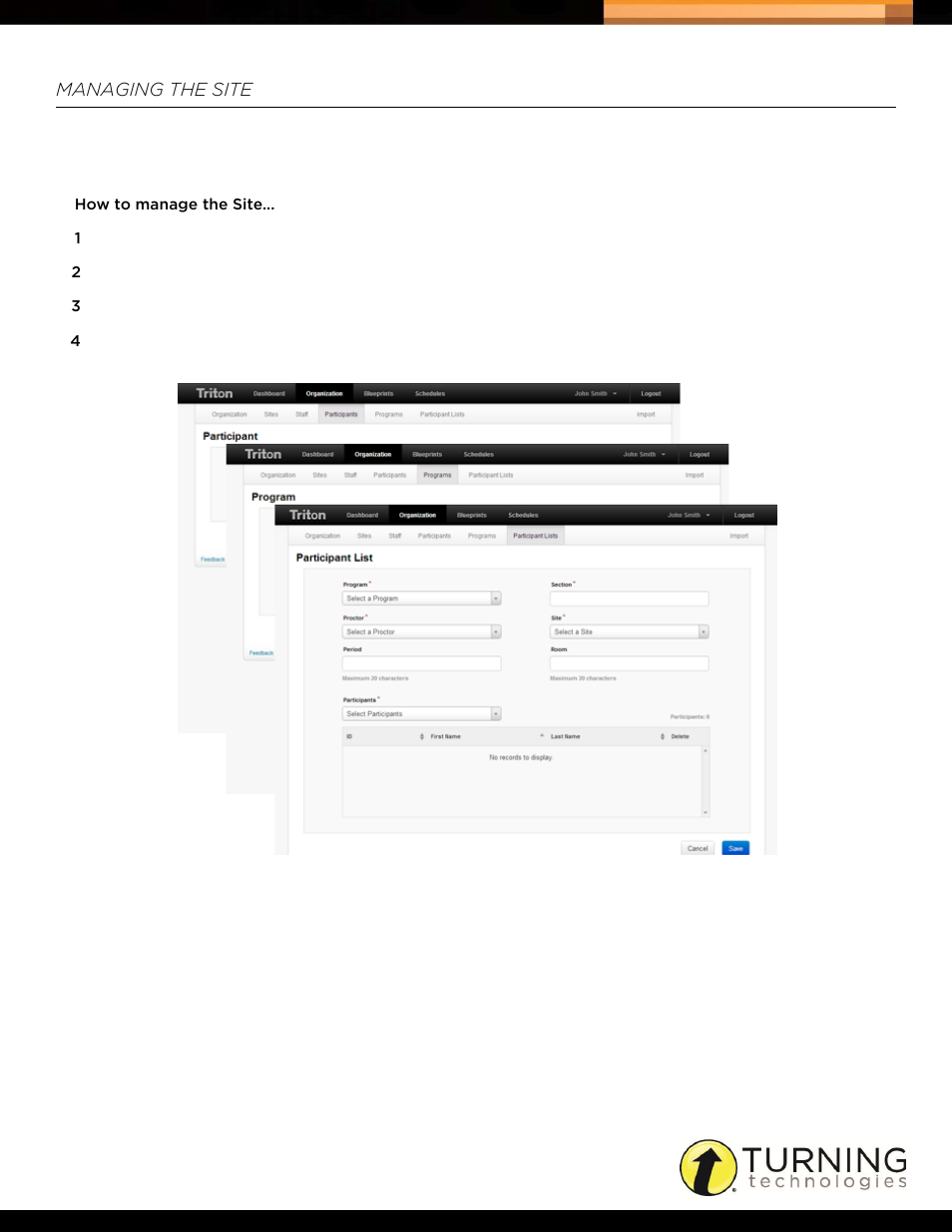 Managing the site | Turning Technologies Triton Site Manager User Manual | Page 2 / 4