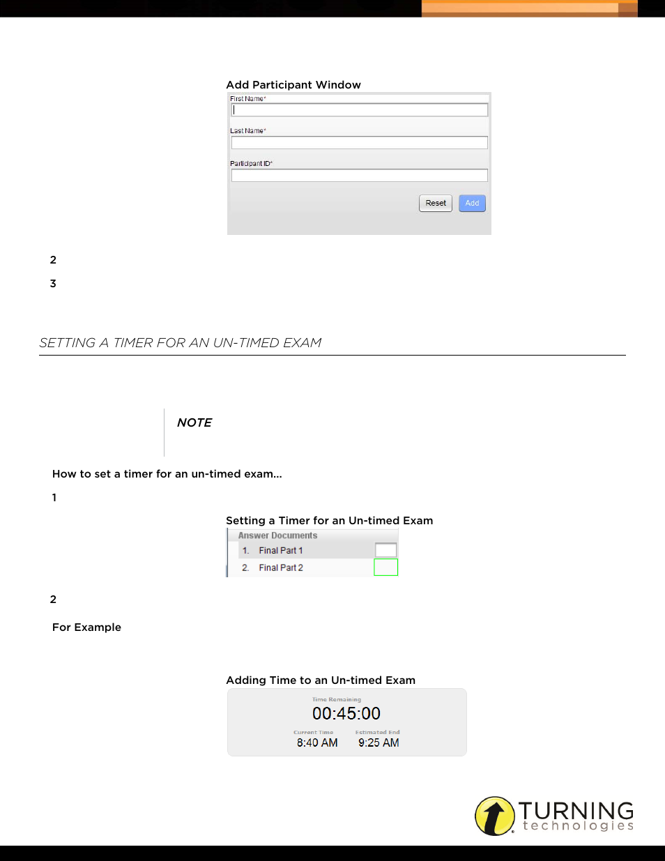 Setting a timer for an un-timed exam | Turning Technologies Triton Proctor Application User Manual | Page 14 / 30