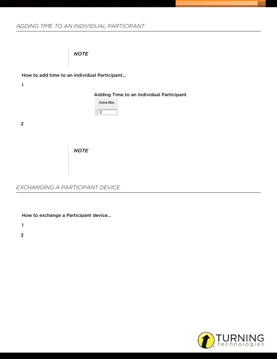 Adding time to an individual participant, Exchanging a participant device | Turning Technologies Triton Proctor Application User Manual | Page 15 / 30