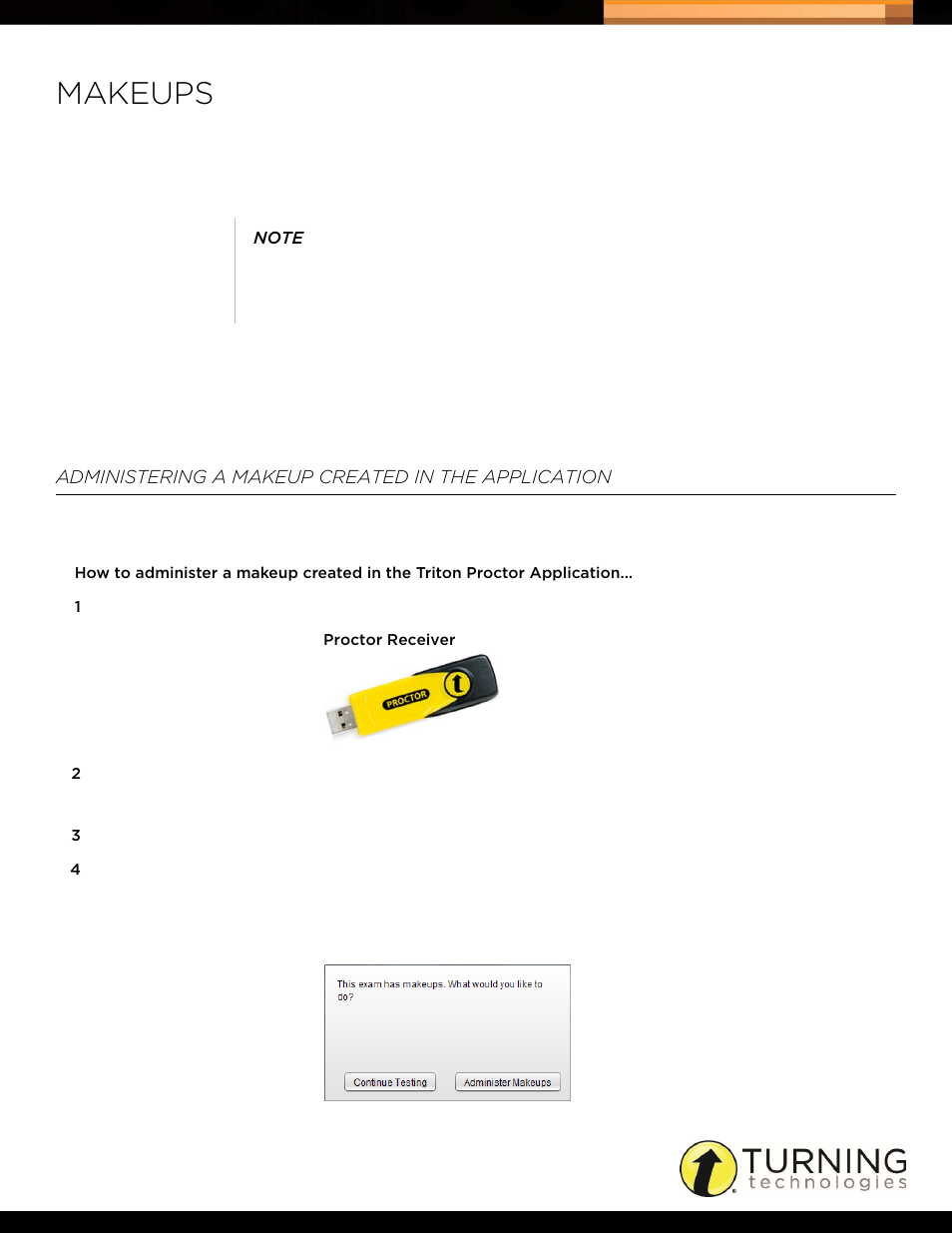 Makeups, Administering a makeup created in the application | Turning Technologies Triton Proctor Application User Manual | Page 21 / 30