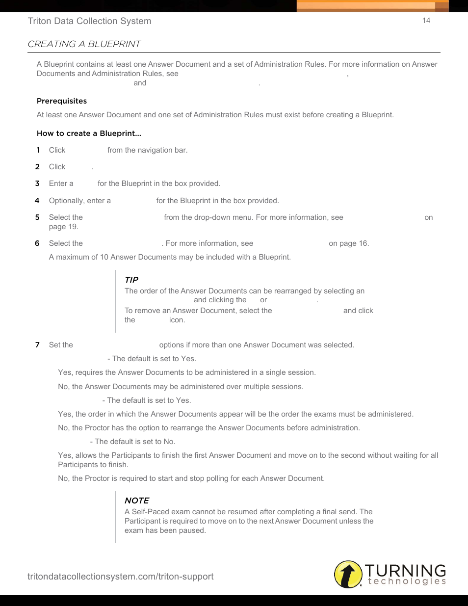 Creating a blueprint | Turning Technologies Triton Web User Manual | Page 16 / 61