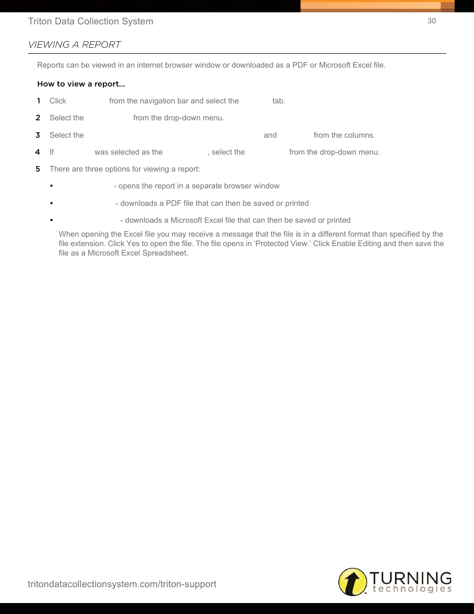 Viewing a report | Turning Technologies Triton Web User Manual | Page 32 / 61