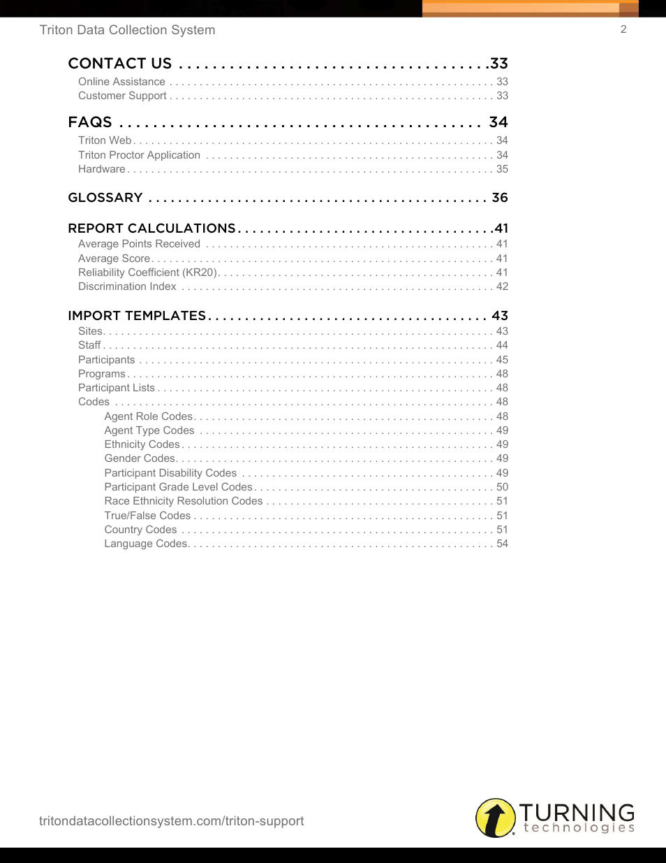 Contact us, Faqs | Turning Technologies Triton Web User Manual | Page 4 / 61