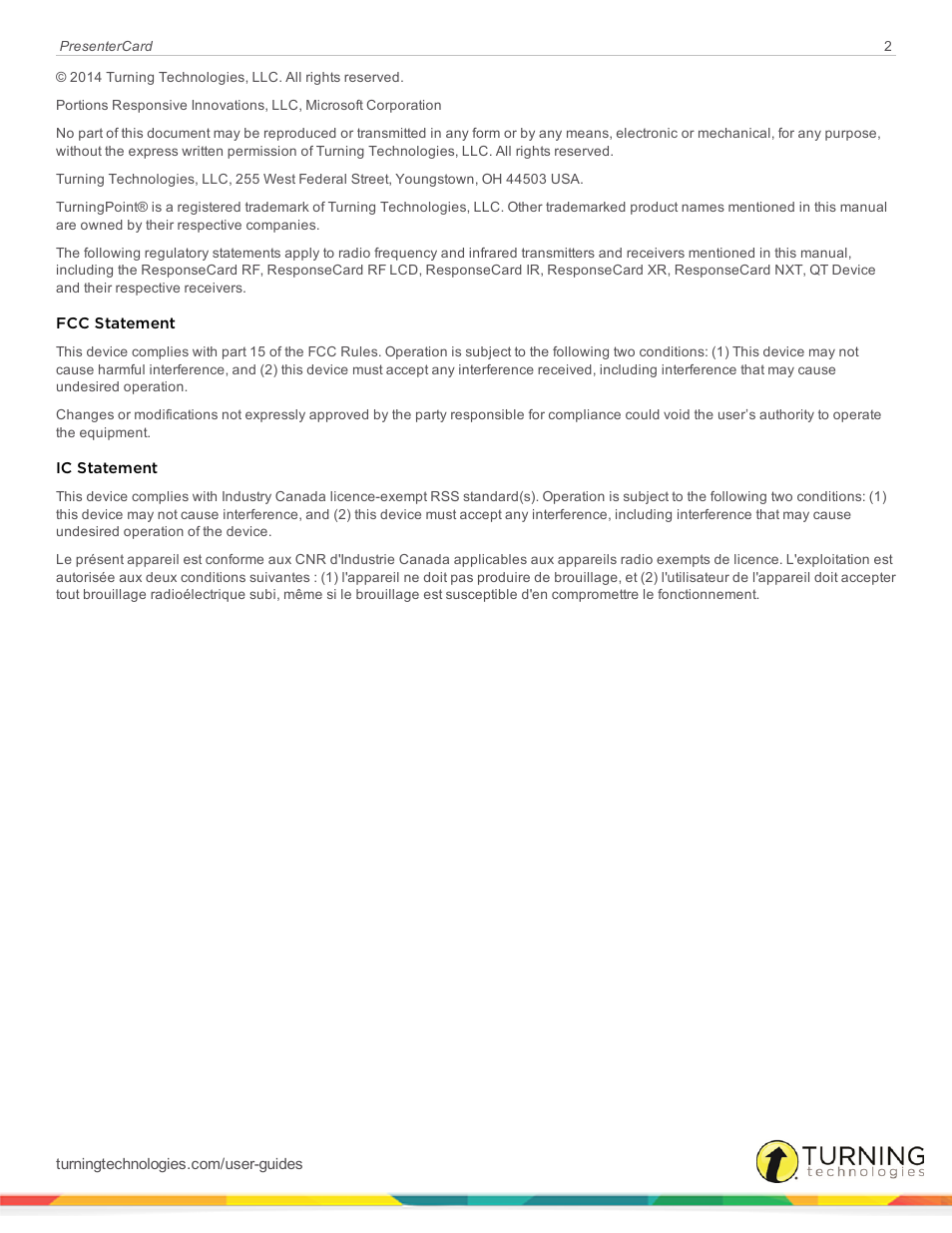 Turning Technologies PresenterCard User Manual | Page 2 / 10