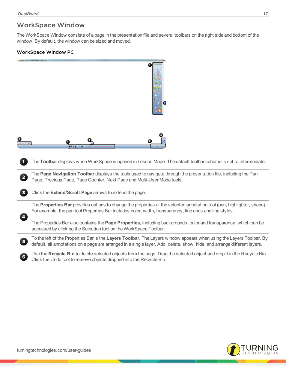 Workspace window | Turning Technologies DualBoard User Manual | Page 17 / 27