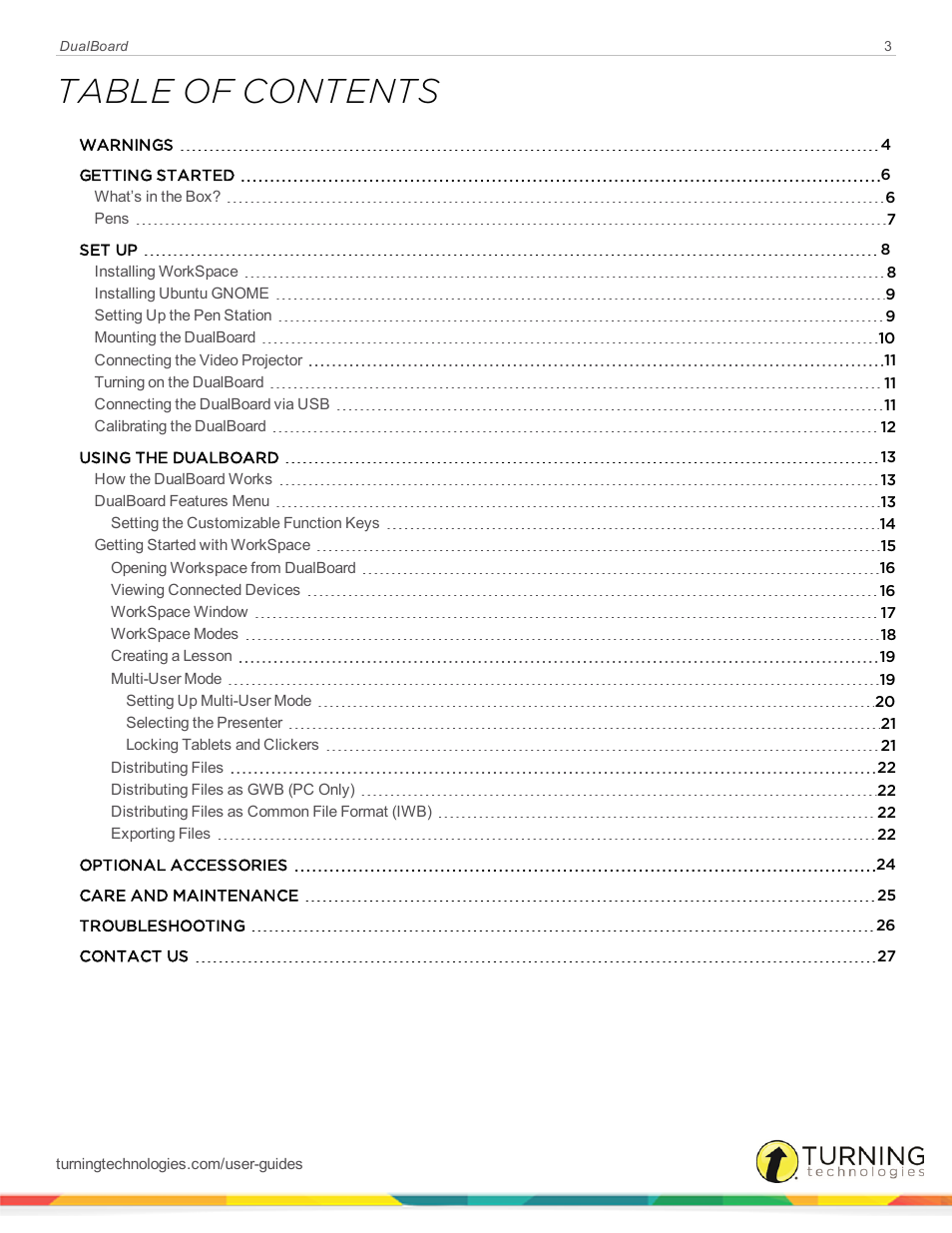Turning Technologies DualBoard User Manual | Page 3 / 27
