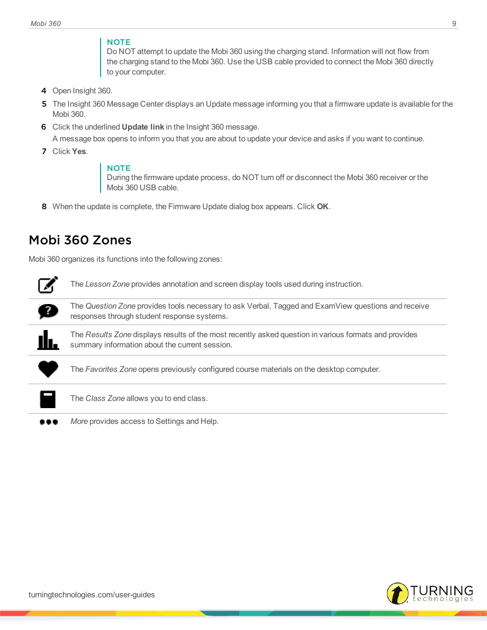 Mobi 360 zones | Turning Technologies Mobi User Manual | Page 9 / 37