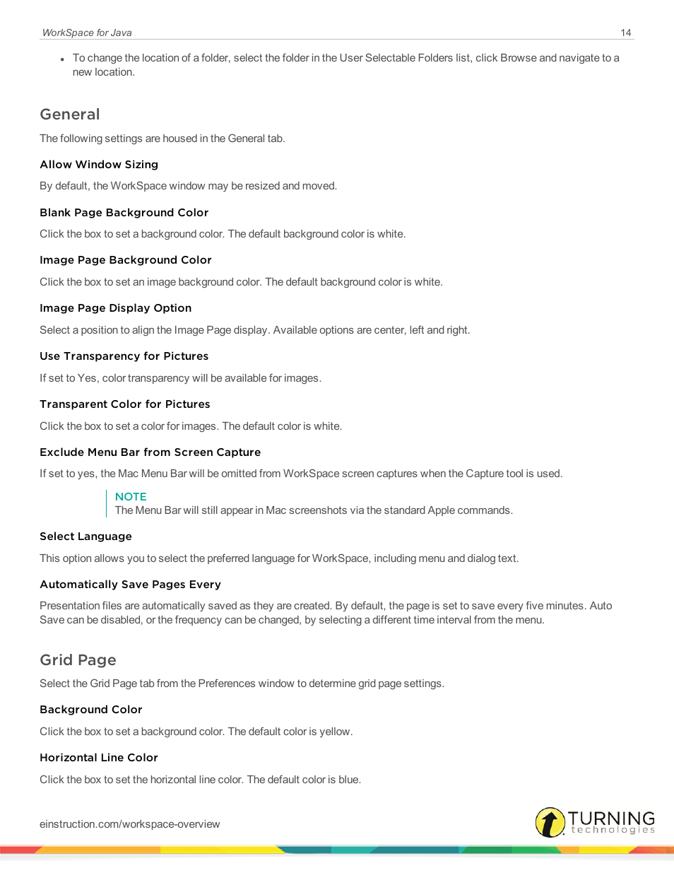 General, Grid page | Turning Technologies WorkSpace User Manual | Page 14 / 41