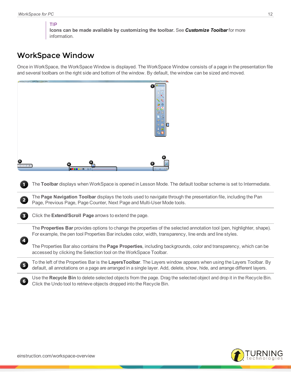 Workspace window | Turning Technologies WorkSpace User Manual | Page 12 / 49