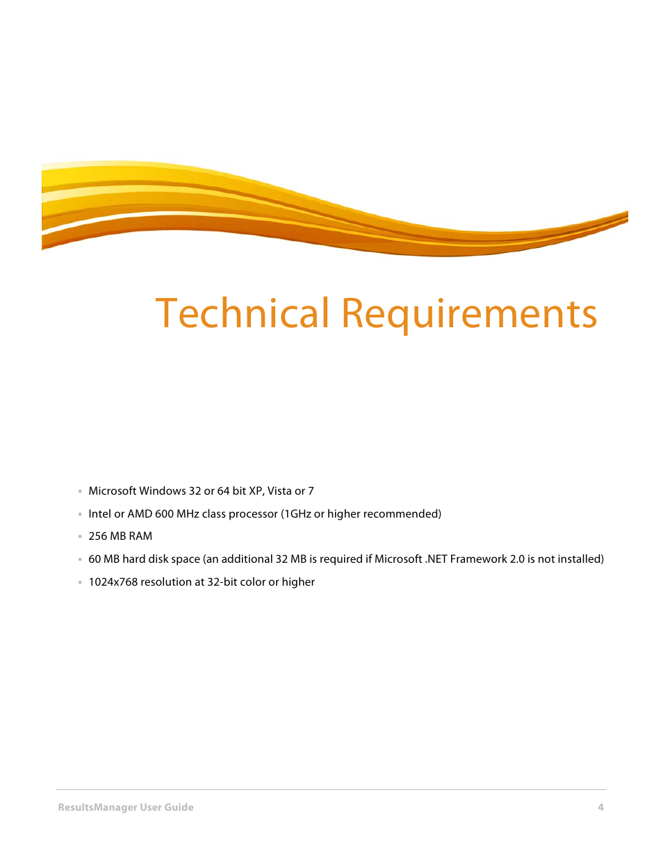 1 technical requirements, Technical requirements | Turning Technologies ResultsManager User Manual | Page 4 / 32