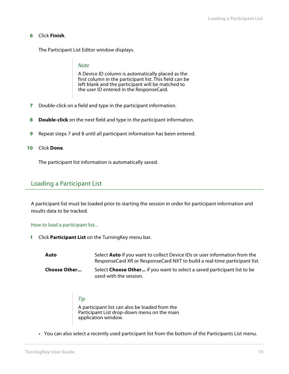 Loading a participant list | Turning Technologies TurningKey User Manual | Page 19 / 34