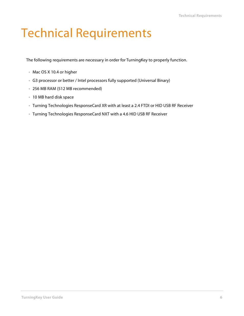 Technical requirements | Turning Technologies TurningKey User Manual | Page 6 / 34