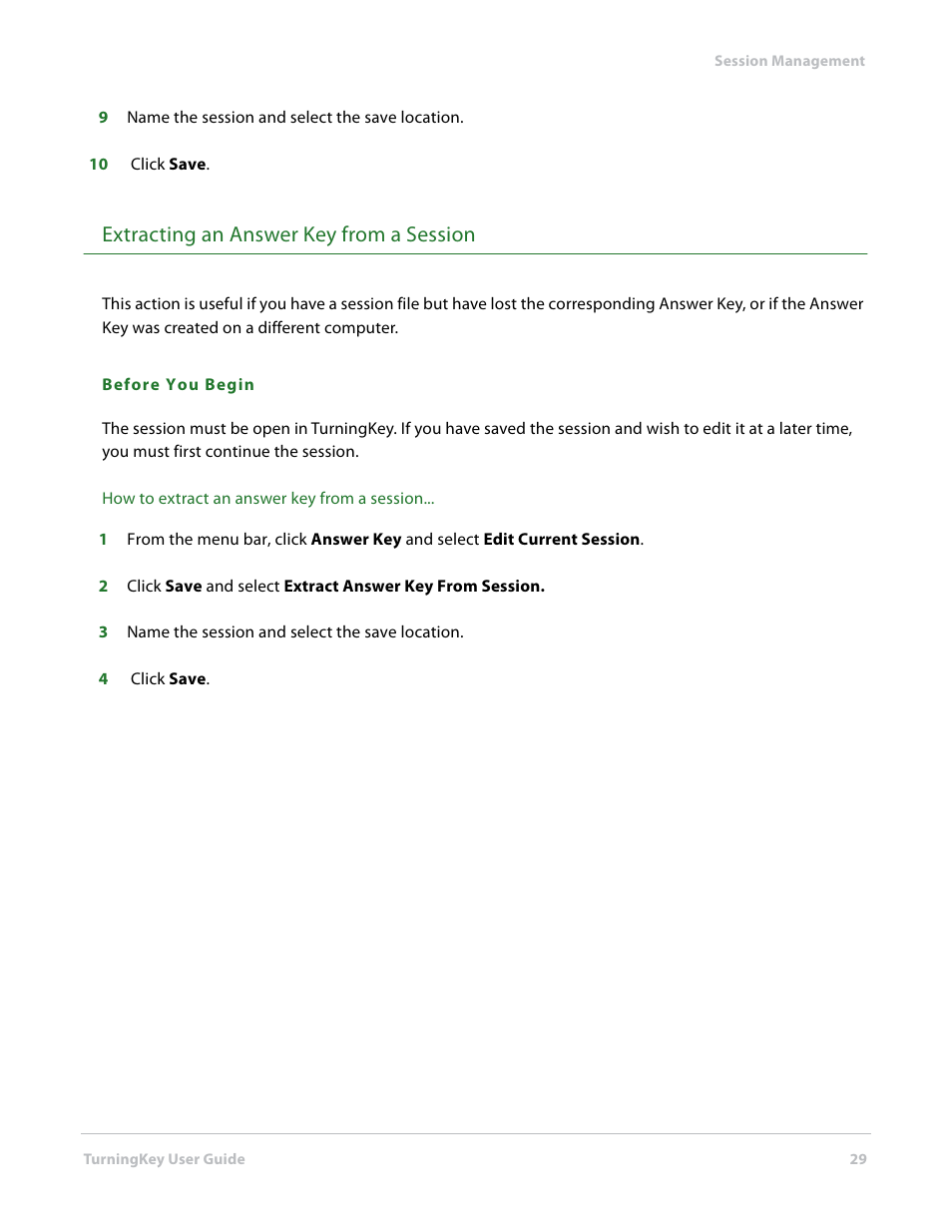 Extracting an answer key from a session | Turning Technologies TurningKey User Manual | Page 29 / 35