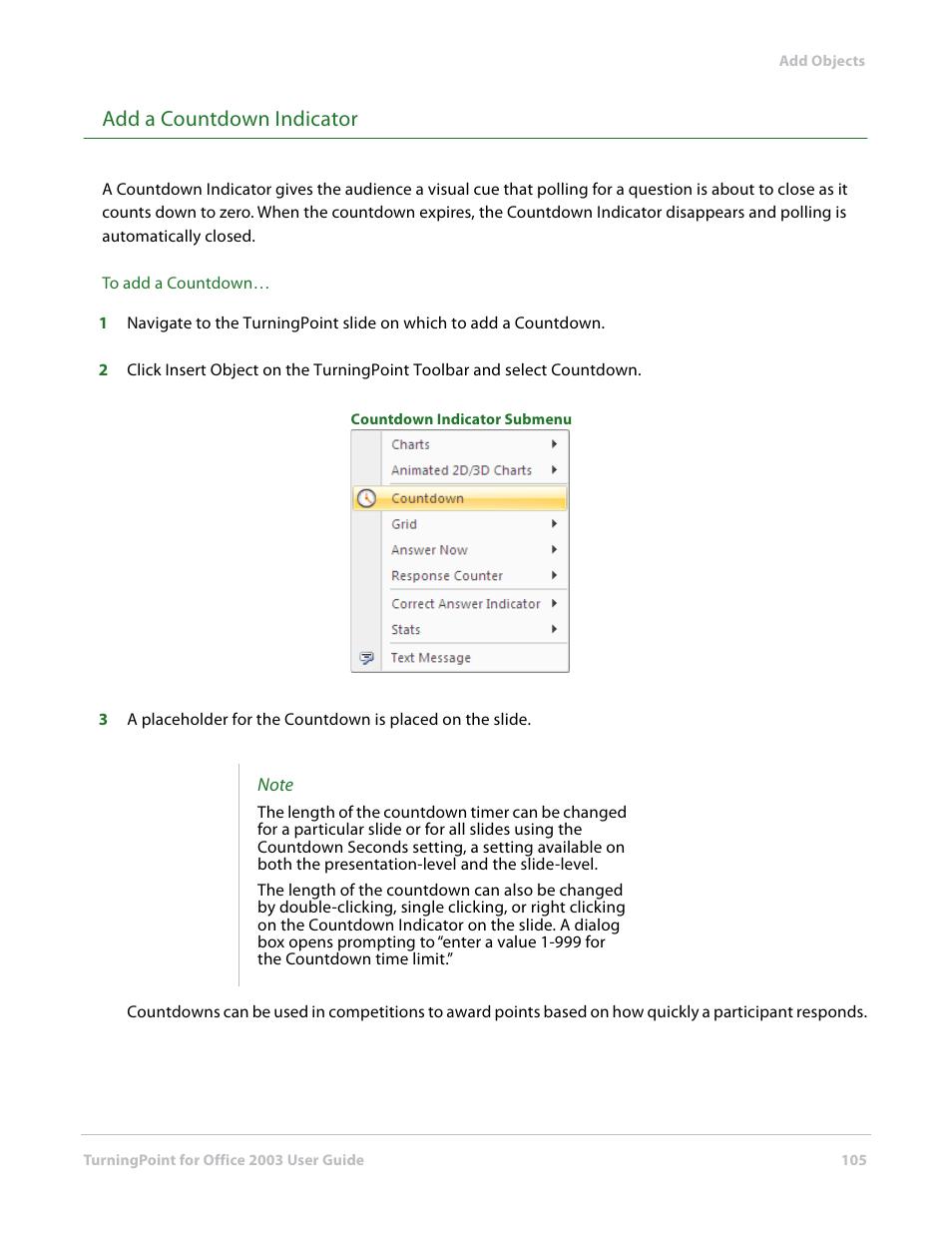 Add a countdown indicator | Turning Technologies TurningPoint User Manual | Page 105 / 277