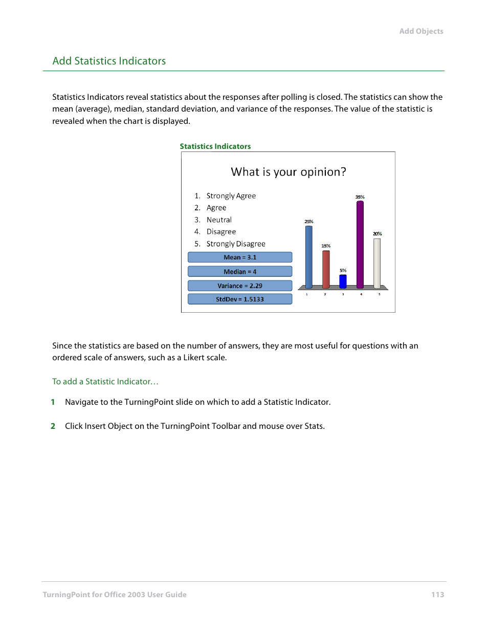 Add statistics indicators | Turning Technologies TurningPoint User Manual | Page 113 / 277