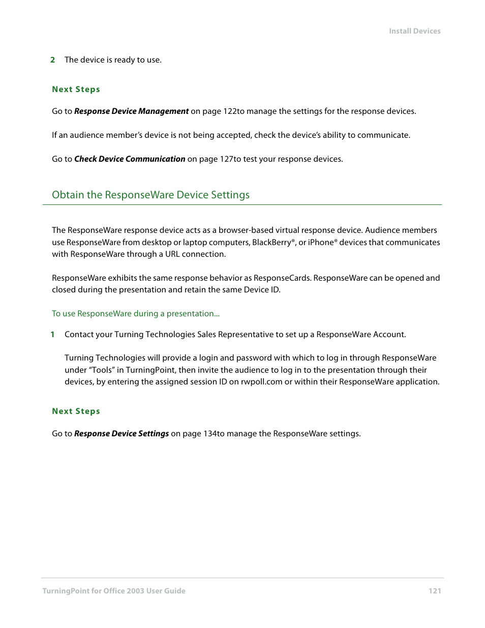 Obtain the responseware device settings | Turning Technologies TurningPoint User Manual | Page 121 / 277