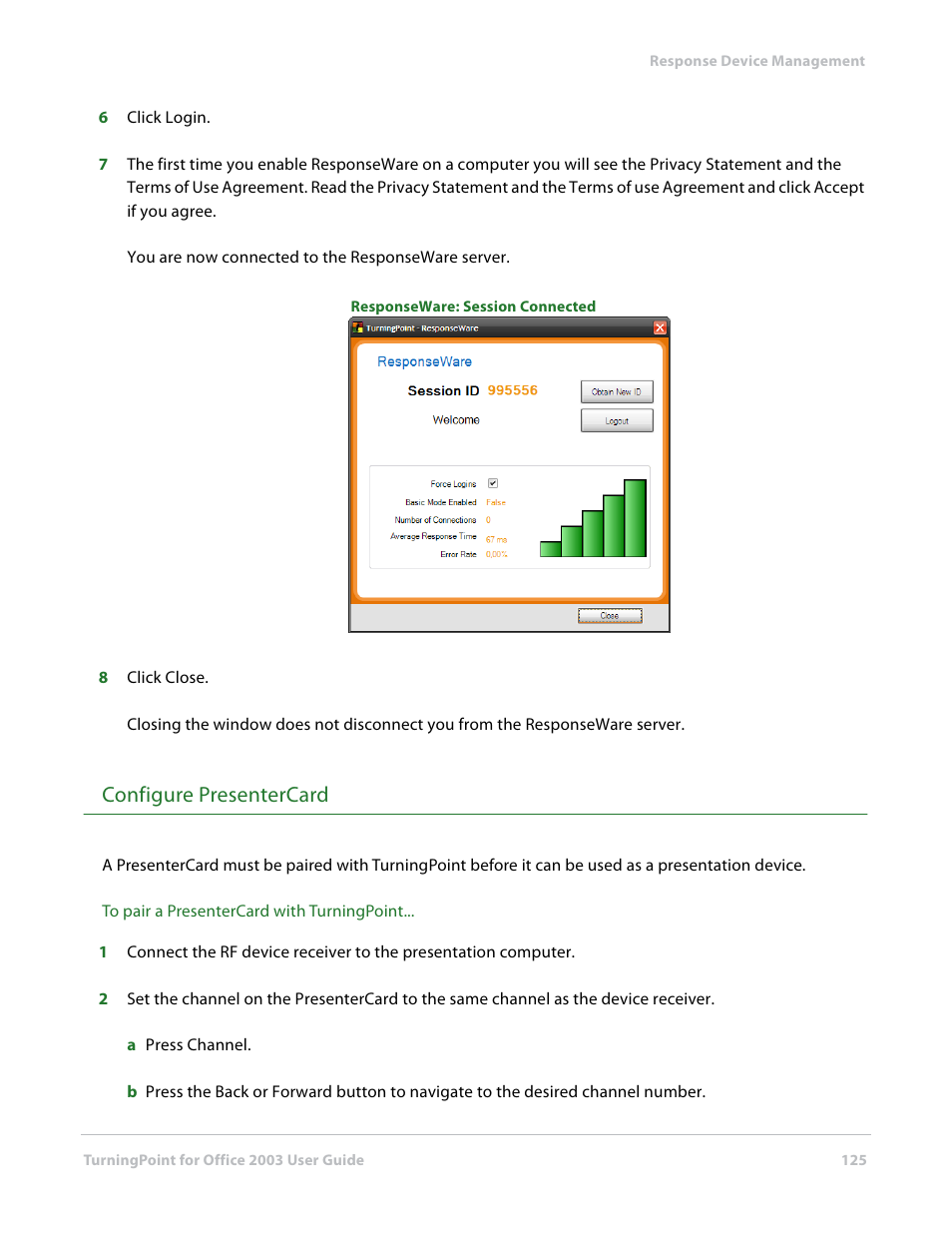 Configure presentercard | Turning Technologies TurningPoint User Manual | Page 125 / 277