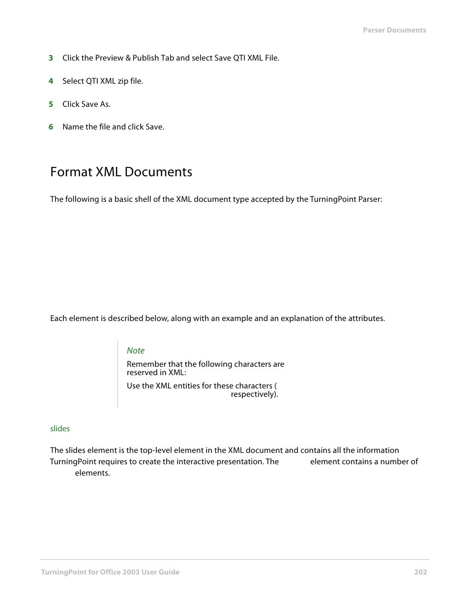 Format xml documents | Turning Technologies TurningPoint User Manual | Page 202 / 277