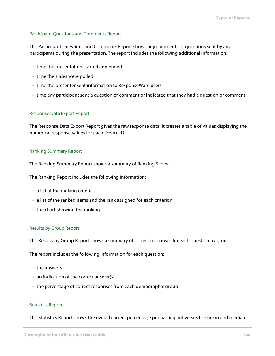 Turning Technologies TurningPoint User Manual | Page 244 / 277