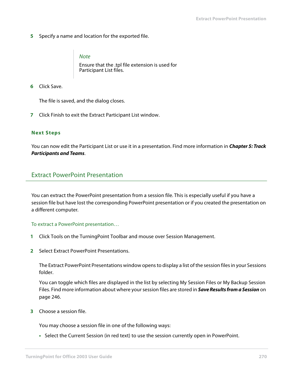 Extract powerpoint presentation | Turning Technologies TurningPoint User Manual | Page 270 / 277