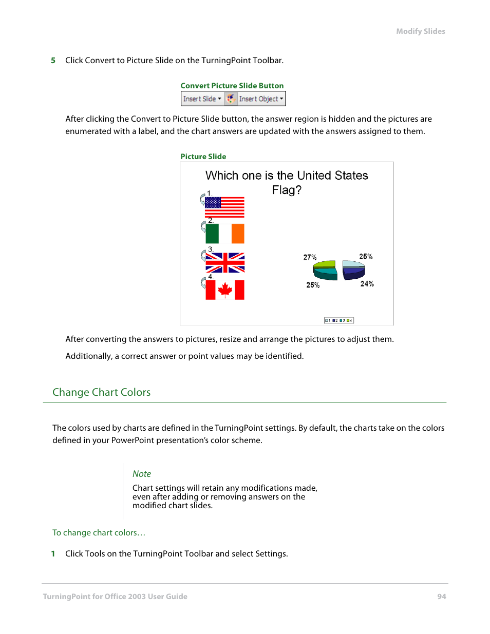 Change chart colors | Turning Technologies TurningPoint User Manual | Page 94 / 277