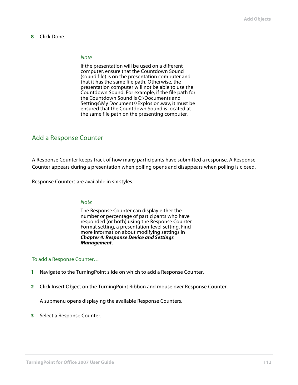 Add a response counter | Turning Technologies TurningPoint User Manual | Page 112 / 282