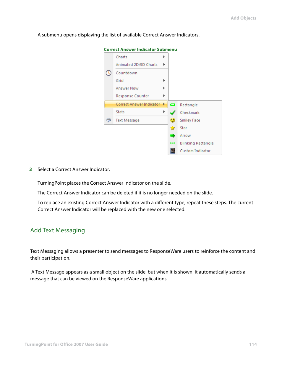 Add text messaging | Turning Technologies TurningPoint User Manual | Page 114 / 282