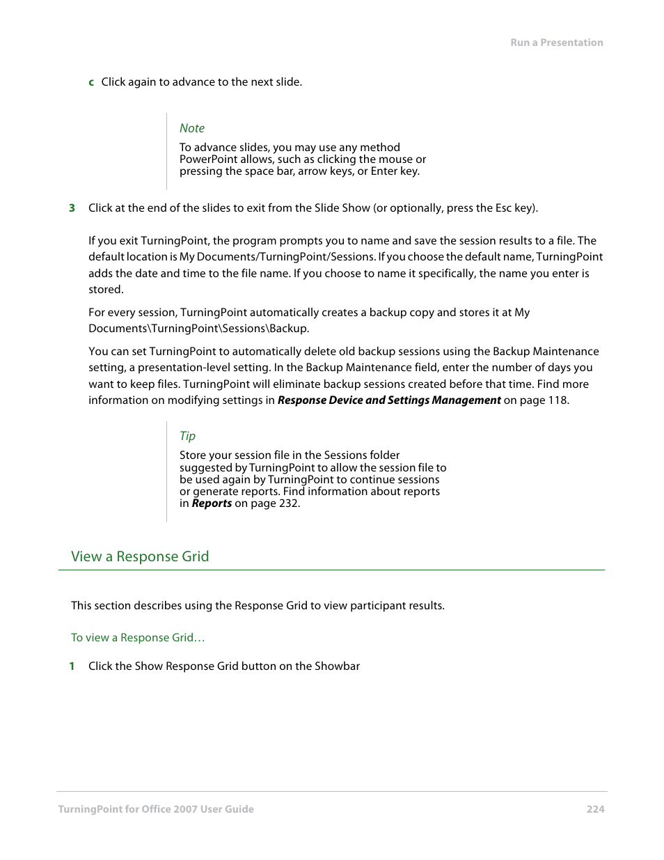 View a response grid | Turning Technologies TurningPoint User Manual | Page 224 / 282