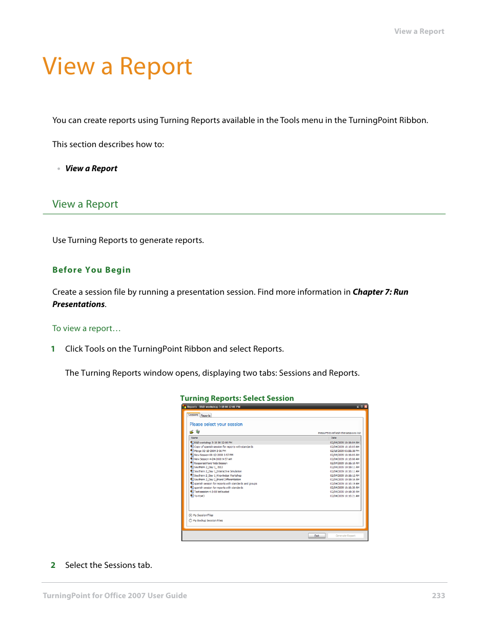 View a report | Turning Technologies TurningPoint User Manual | Page 233 / 282