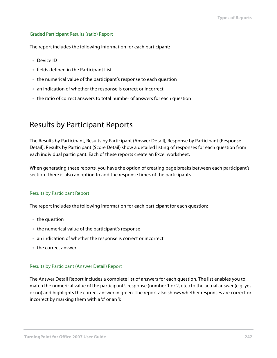 Results by participant reports | Turning Technologies TurningPoint User Manual | Page 242 / 282