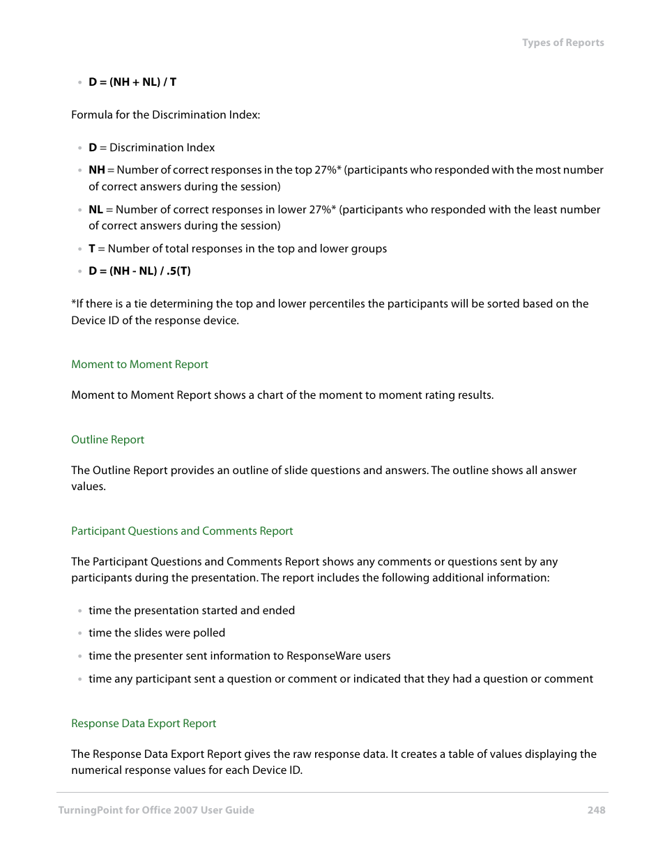 Turning Technologies TurningPoint User Manual | Page 248 / 282
