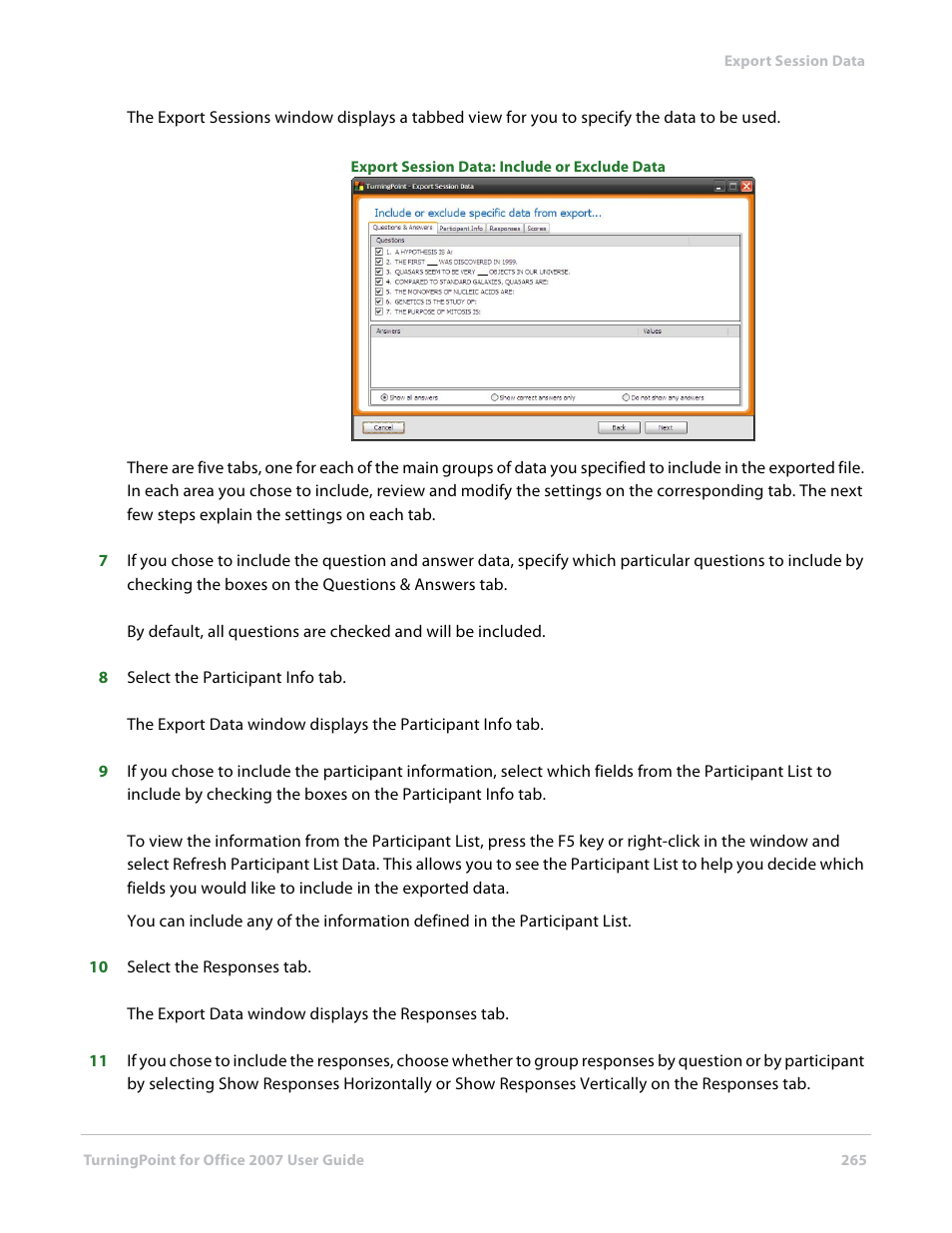 Turning Technologies TurningPoint User Manual | Page 265 / 282