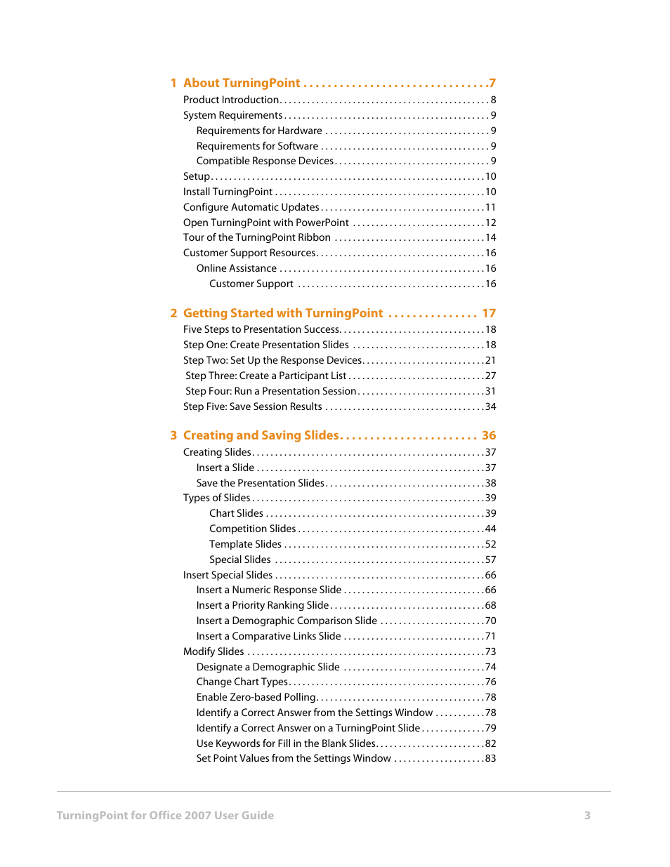 Turning Technologies TurningPoint User Manual | Page 3 / 282