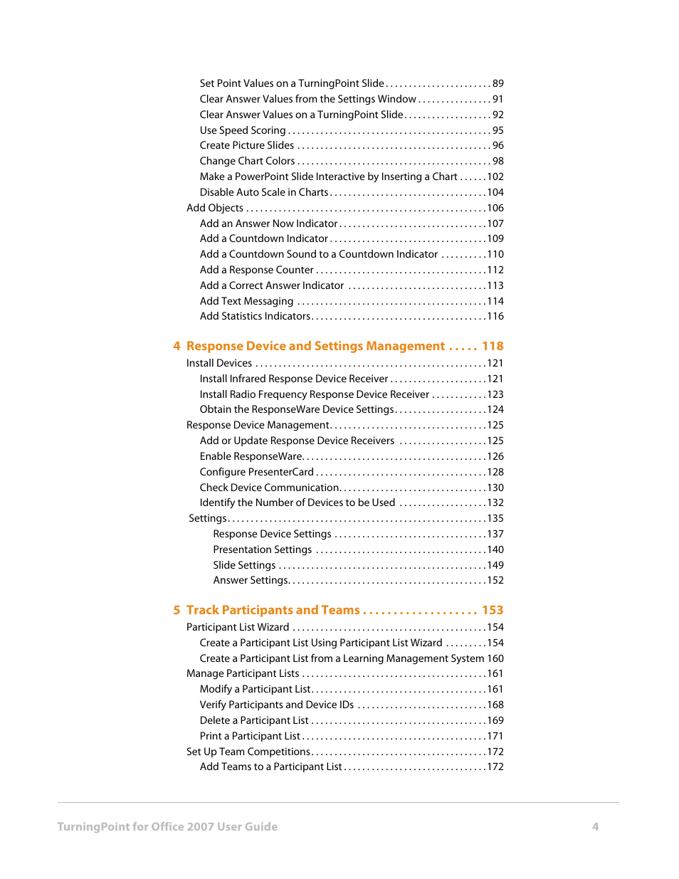 Turning Technologies TurningPoint User Manual | Page 4 / 282