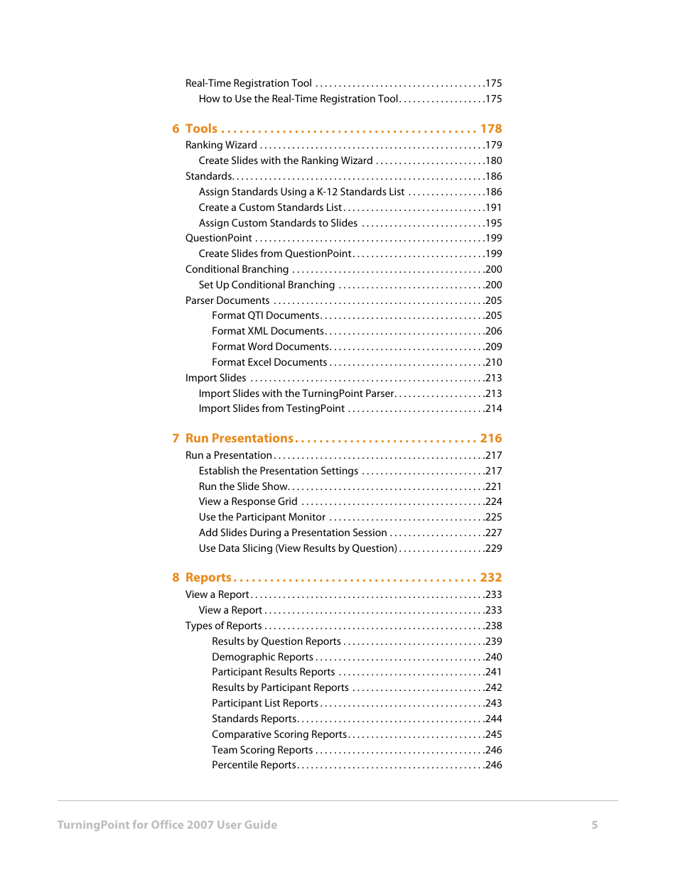 Turning Technologies TurningPoint User Manual | Page 5 / 282