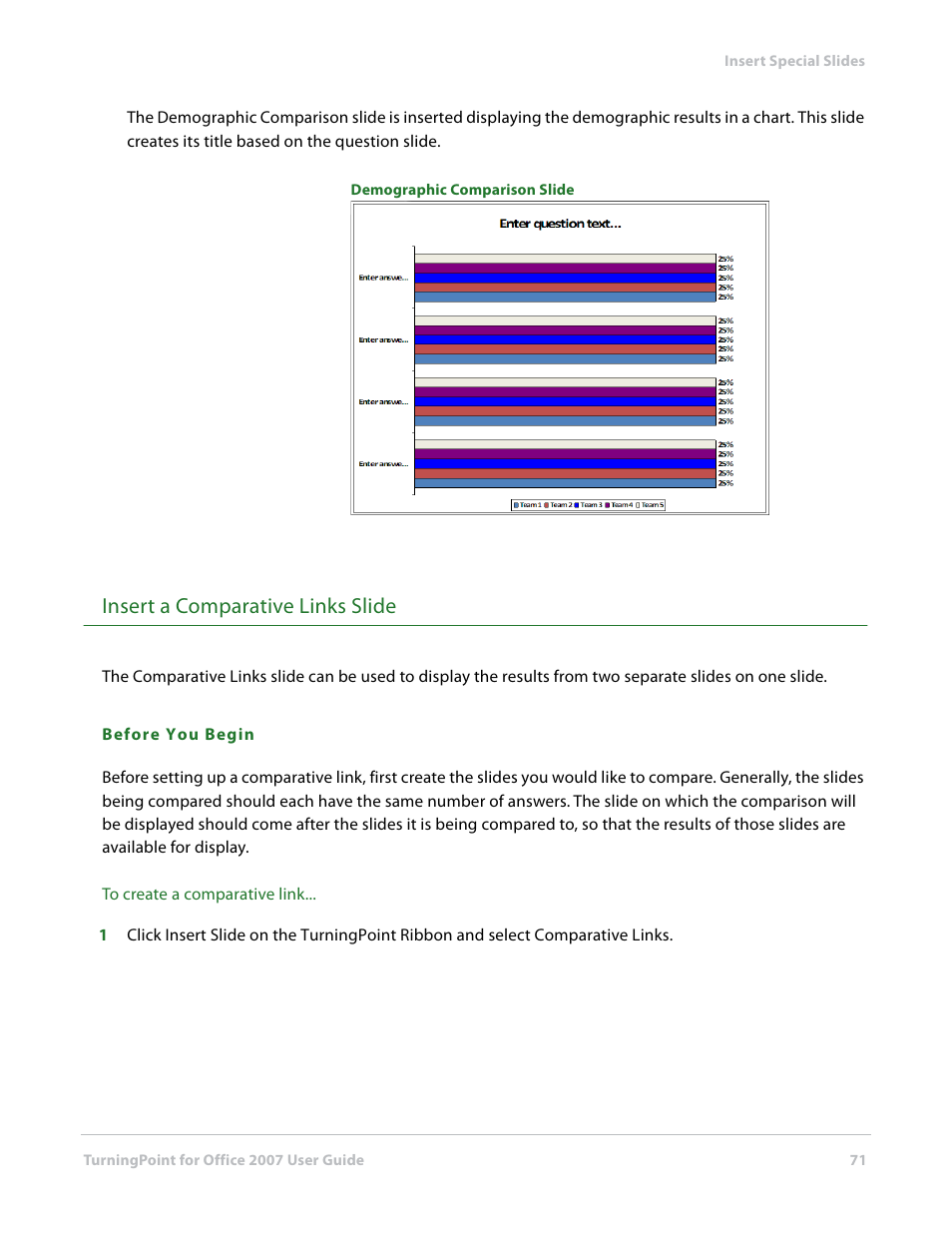 Insert a comparative links slide | Turning Technologies TurningPoint User Manual | Page 71 / 282