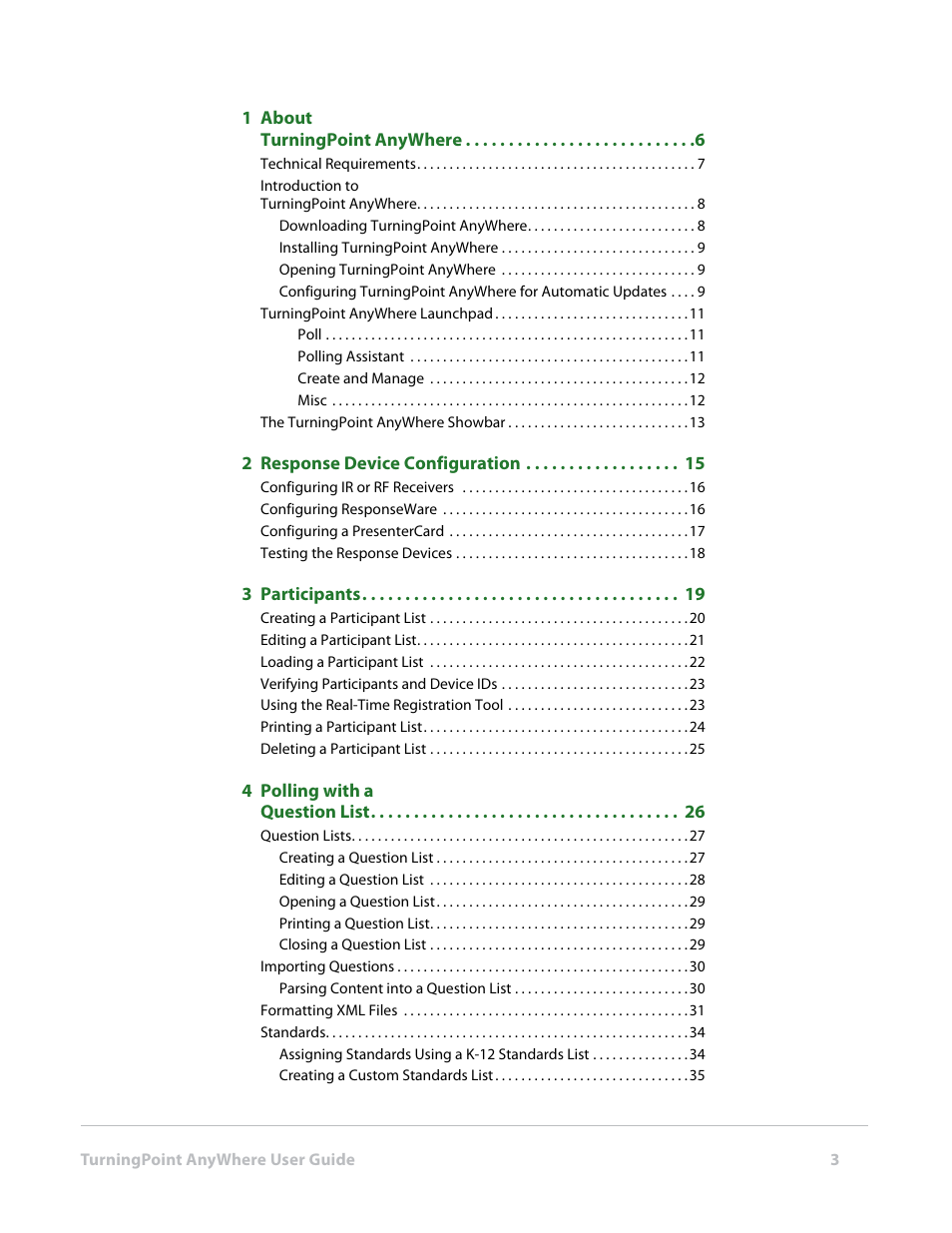 Turning Technologies TurningPoint AnyWhere User Manual | Page 3 / 70