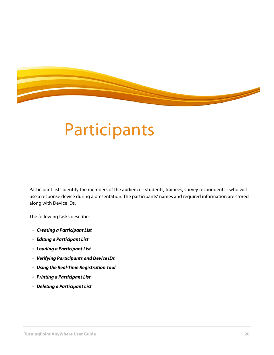 3 participants, Participants | Turning Technologies TurningPoint AnyWhere User Manual | Page 20 / 76