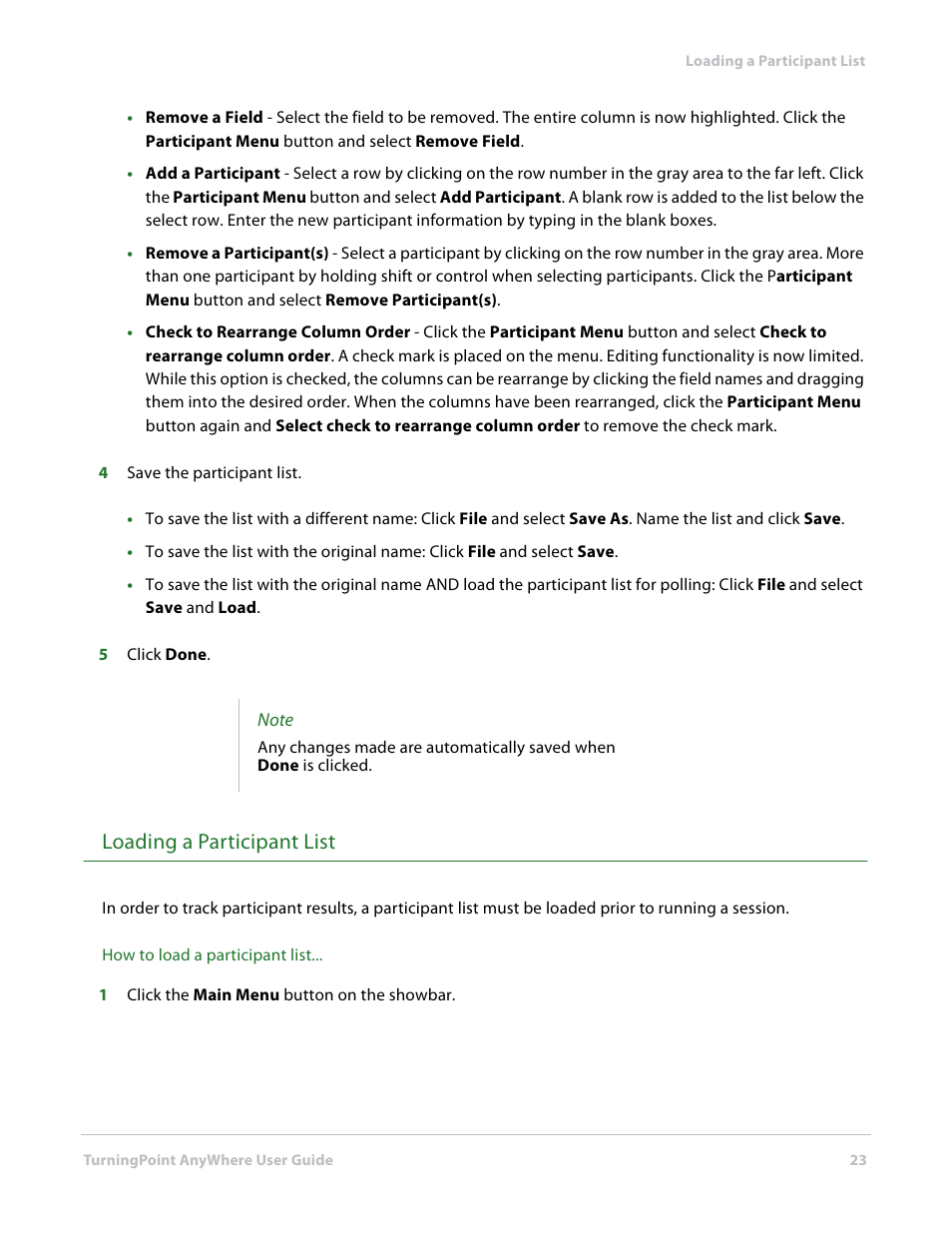 Loading a participant list | Turning Technologies TurningPoint AnyWhere User Manual | Page 23 / 76