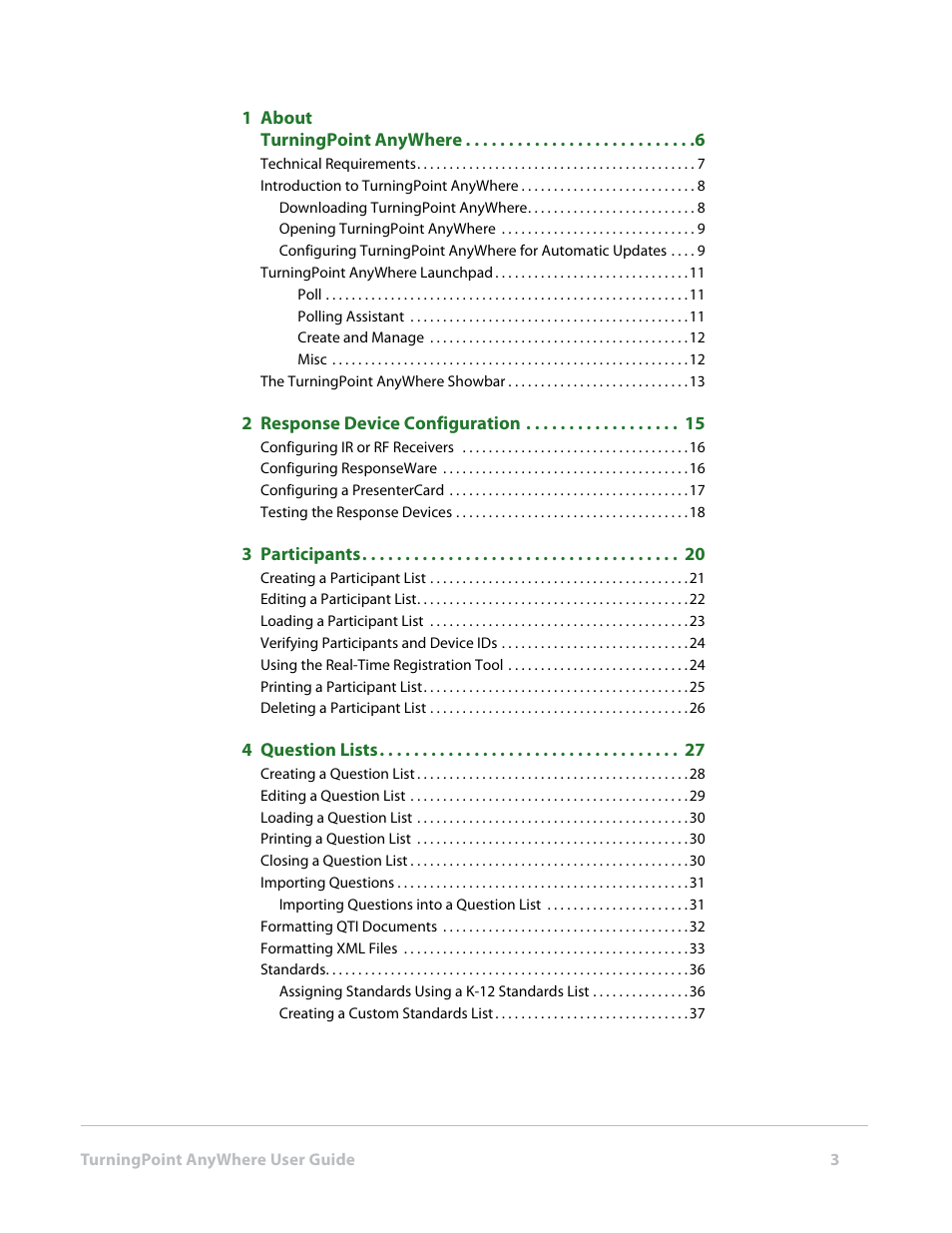 Turning Technologies TurningPoint AnyWhere User Manual | Page 3 / 76