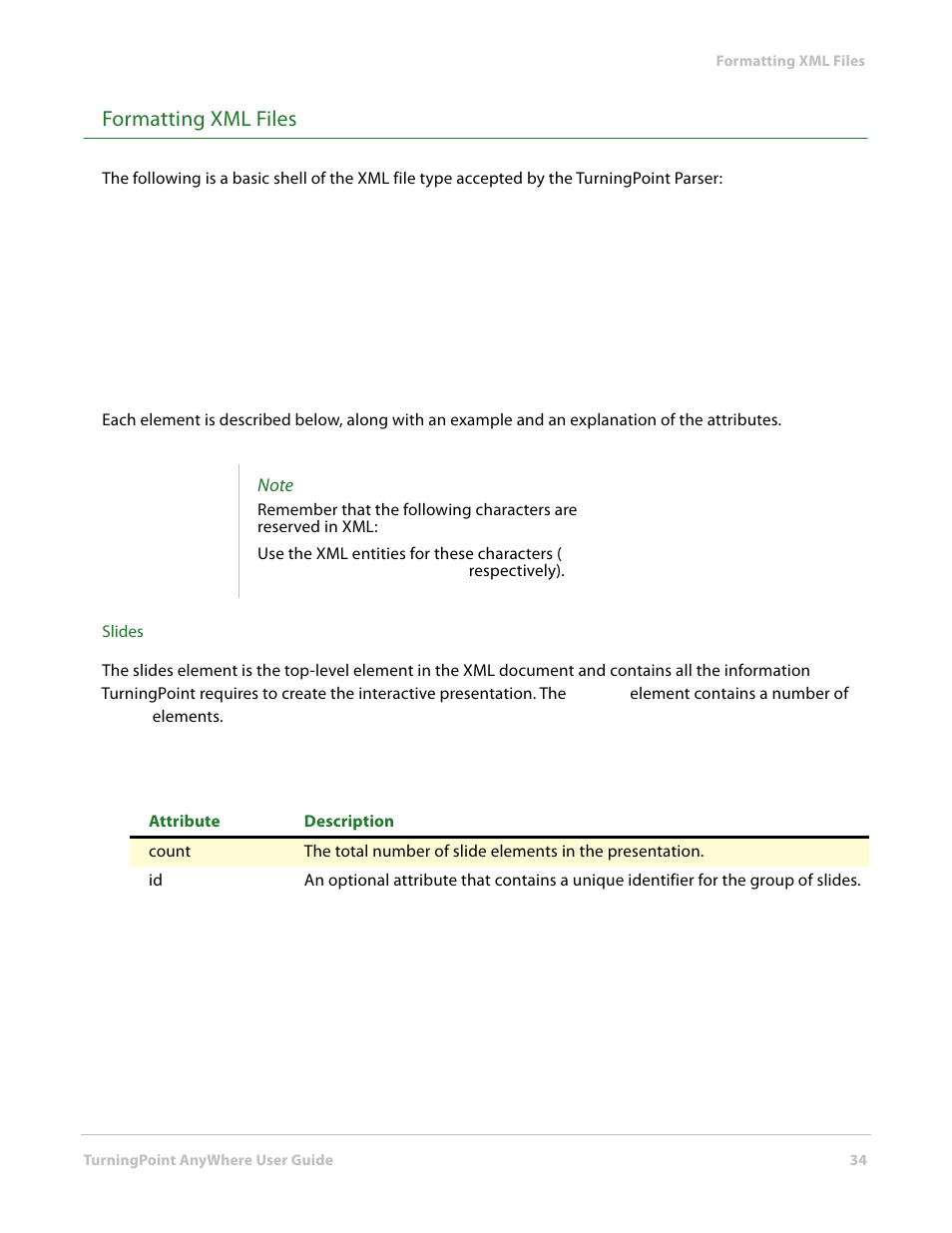 Formatting xml files | Turning Technologies TurningPoint AnyWhere User Manual | Page 34 / 76
