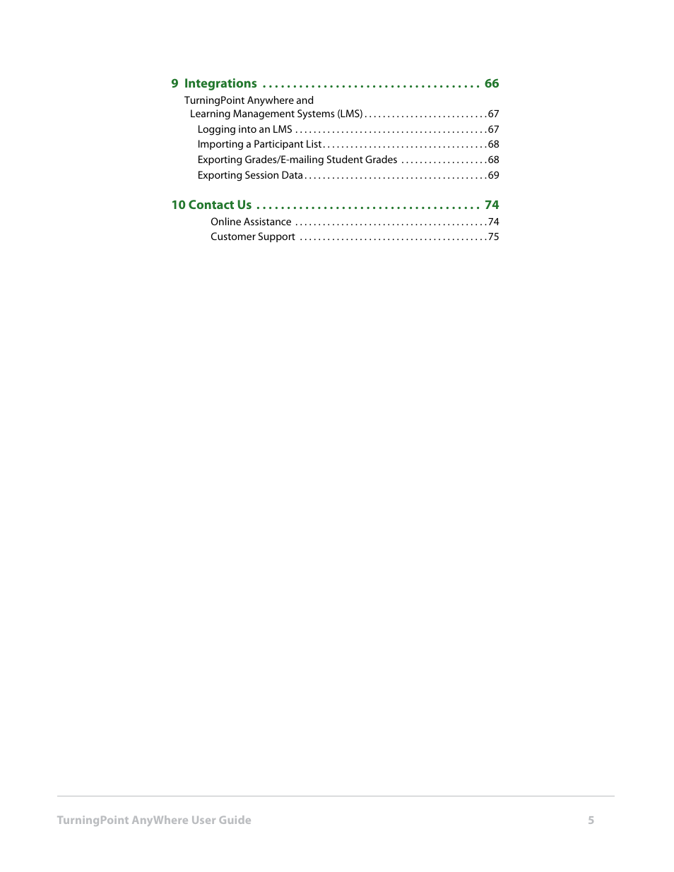 Turning Technologies TurningPoint AnyWhere User Manual | Page 5 / 76