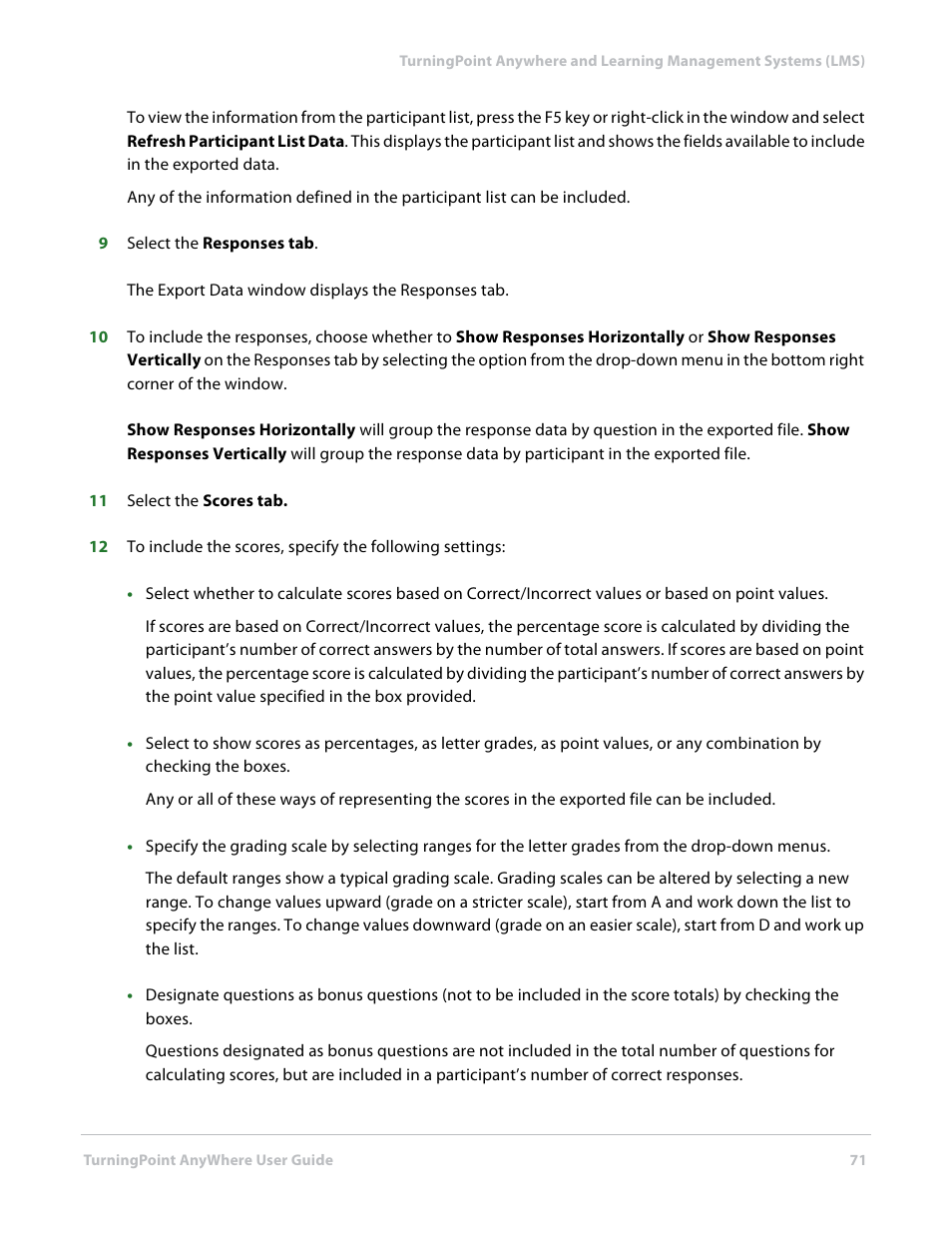 Turning Technologies TurningPoint AnyWhere User Manual | Page 72 / 76