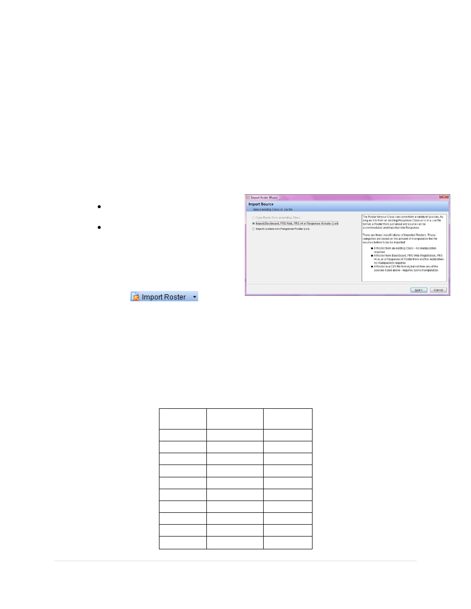 Import a roster using a csv file | Turning Technologies Response User Manual | Page 23 / 88