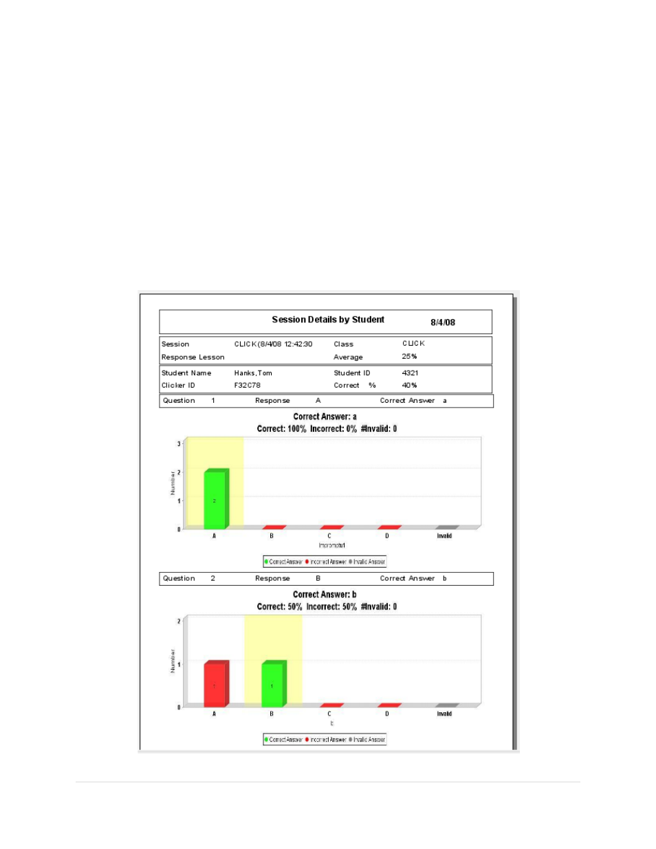Reports, Session details by student | Turning Technologies Response User Manual | Page 47 / 88